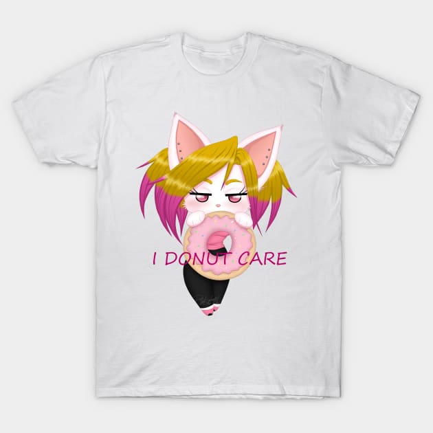 I Donut Care T-Shirt by BinkaKittyArtwork